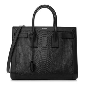 SAINT LAURENT Python Calfskin Embossed Monogram Baby 